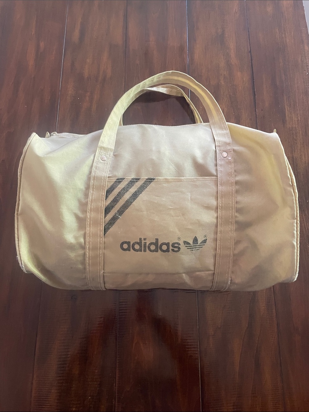 adidas Tan Canvas Duffel with Black Logo